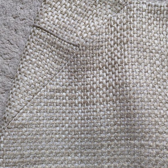 Ann Taylor Cream and Gold Tweed Pencil Skirt, NWT Size 8 - Picture 8 of 9